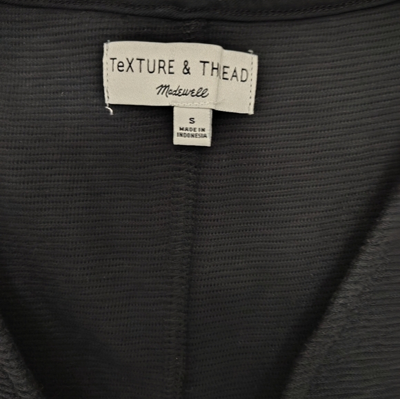 Madewell Texture & Thread black Button-Front Tie Tank Top Sz Small Cotton - Picture 5 of 7